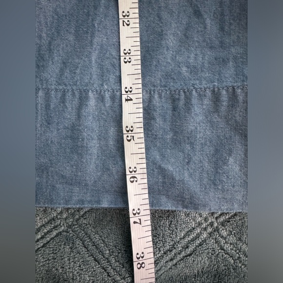 NWT JCrew Tie-back tiered chambray dress - Picture 6 of 7